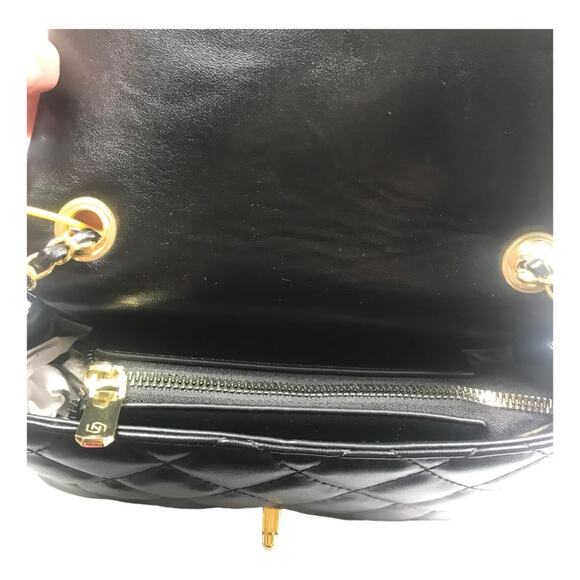 Fashion Design Black Quilted Gold Chain Crossbody / Shoulder Bag - Picture 13 of 15